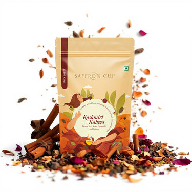 Saffron Cup Kashmiri Kahwa Green Tea – 200g, Pack of 2 (Airtight Zip-Lock Pouch) - saffroncup